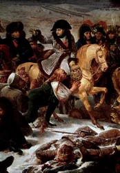 Preussens og Polens kampagne (1806-1807): "" Napoleon I (1769-1821) på slagmarken ved Eylau den 9/02/1807"" Detalje. Maleri af Antoine Jean Gros (1771-1835) 1808 søn. 5,21x7,84 m Paris, Musée du Louvre