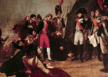 Madrids overgivelse. Napoleon I modtog overgivelsen af Madrid den 4. december 1808