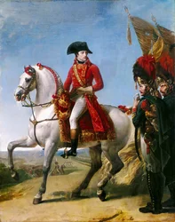 Napoleon Bonaparte, første konsul, gennemgår sine tropper efter slaget ved Marengo