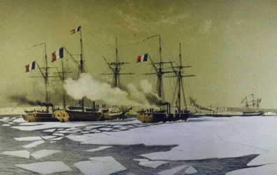 Isbrud i Dnepr Liman for passage af flydende batterier, 1855-1856, 1860