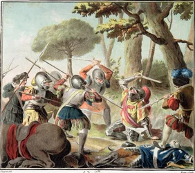Gaston de Foix (1488-1512) Dræbt i slaget ved Ravenna, indgraveret af Roger, 1788