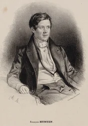 Portræt af pianisten og komponisten Franz Hünten 1793-1878.