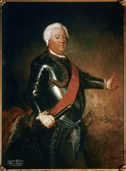 FRIEDRICH WILHELM I: Konge af Preussen (1688-1740), efter 1733 (olie på lærred)