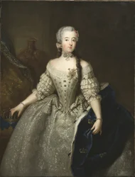Louise Ulrike af Preussen, dronning af Sverige og Finland (1720-1782), portræt af Antoine Pesne (1683-1757). Mål: 145 x 110 cm. Nationalmuseum Stockholm