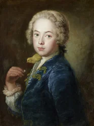 Vollrat (?) de Rège, kunstnerens barnebarn, med en kanariefugl
