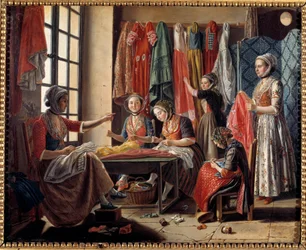 Et syværksted i Arles i 1760. Maleri af Antoine Raspal (1738-1811), 1760. Arles, Musée Réattu.