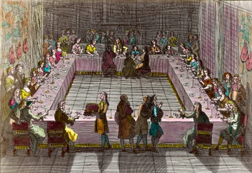 Det Kongelige Lotteri i 1700-tallet. Gravering af Trouvain Antoine (1656-1708)