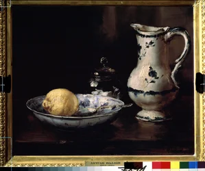 Stilleben. Maleri af Antoine Vollon (1833-1900). Olie på lærred, 38 x 46 cm. Fransk kunst fra det 19. århundrede. Pushkin Museum of Fine Arts, Moskva.