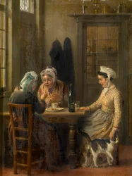 Eftermiddagskaffe (olie på panel)