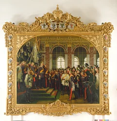 Proklamationen af Wilhelm som kejser af det nye tyske rige, i spejlsalen i Versailles den 18. januar 1871, malet 1885 (se også 153620)