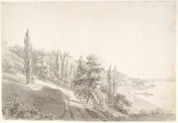 Landskab med by ved Elben
