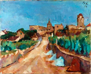 Street to Durnstein (Østrig) - Maleri af Anton Faistauer (1887-1930)