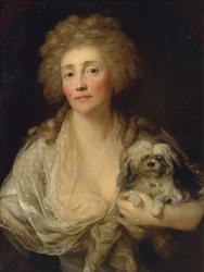 Portræt af Anna Oraczewska med hunden, 1789