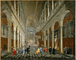 Interiør af jesuiterkirken i Antwerpen (maleri på lærred)