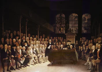 William Pitt taler til Underhuset om den franske krigserklæring 1793