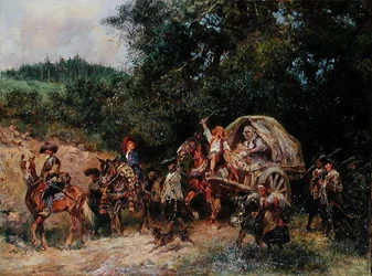 Camp Followers, ca. 1900 (olie på lærred)