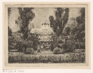 Bagsiden af ​​Huis ten Bosch-paladset i Haag