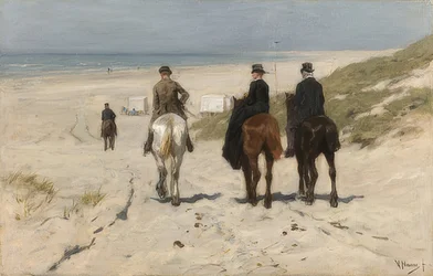 Hestetur på stranden. 1876