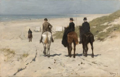 Morgentur langs stranden Morgenrit langs den strand