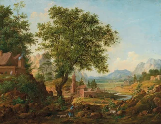 Kinesisk landskab med staffage, 1830-1840