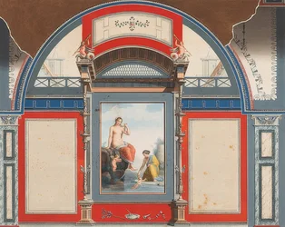 Vægmaleri af et romersk hus på grunden til Villa Negroni i Rom, Venus og en nymfe med eroter. 1778