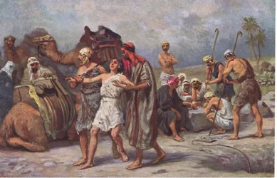 Joseph solgt af sine brødre, fra Hulberts Story of the Bible udgivet af The John Winston Company, 1932