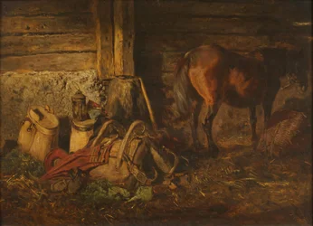 Staldinteriør med hest