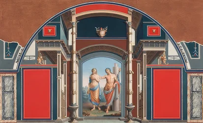 Vægmaleri fra et romersk hus på Villa Negronis område i Rom, Bacchus og Ariadne. 1783