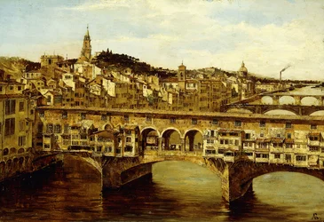 Udsigt over Ponte Vecchio, Firenze,