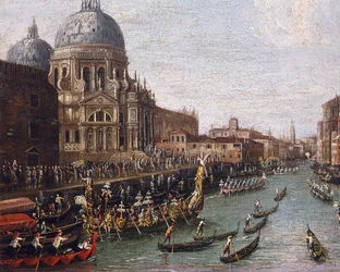 Regatta på Canal Grande i Venedig, detaljer