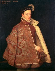 Portræt af Don Carlos, Prins af Asturien (olie på lærred)