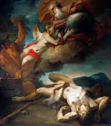 Abels sjæl stiger op til himlen, af Antonio Balestra (1666-1740) (olie på lærred)