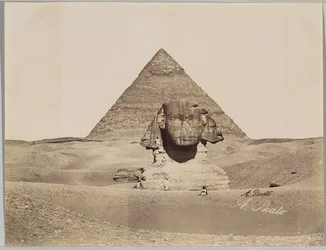 Sphinx et la Pyramide de Chephren (albumin sølv foto)