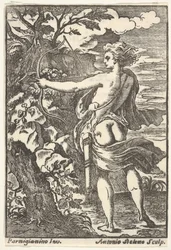 Callisto jagt med trukket bue, efter Parmigianino, 1720-1740.