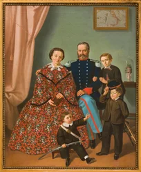 Familie (oliemaleri på lærred)
