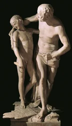 Daidalos og Ikaros, marmorskulptur, højde 220 cm