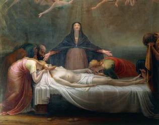 Klagesang over den døde Kristus, af Antonio Canova, detaljer