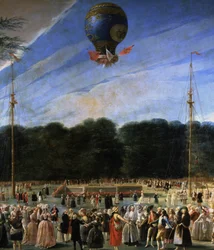 Opstigning af en Montgolfier-ballon i Madrid 5. juli 1784
