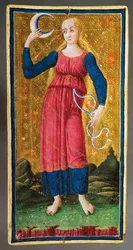 Tarotkort, der viser månen