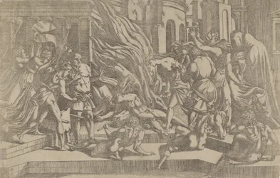 Afbrænding af et lig, 1540-45.