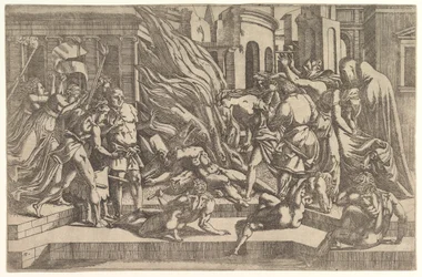Afbrænding af et lig, ca. 1543.