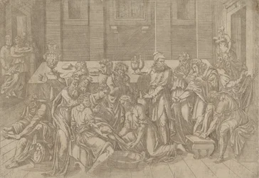 Jesus vasker disciplenes fødder, 1540-45.