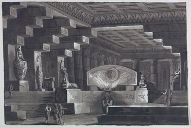 Scenedesign, interiør af egyptisk tempel