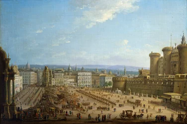 Festival Of Four Altars In Napoli, ca 1757, af Antonio Joli (1700-1777), olie på lærred, 52,1x78,7, Italien