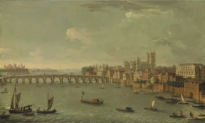 Fire udsigter over London: Themsen ser mod Westminster
