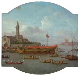 Udsigt over Bucintoro foran San Nicolo al Lido, Venedig, til ceremonien for Sposalizio del Mare