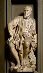 Portræt af billedhuggeren, maleren og arkitekten Michelangelo Buonarroti dit Michelangelo