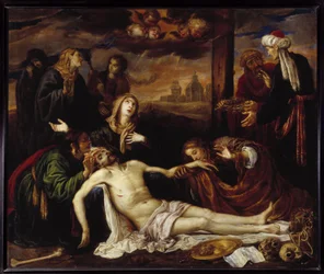 Afsætning af korset eller Pieta (olie på lærred)