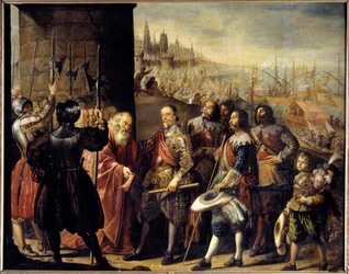War of Valtelina: "" udfrielsen af ​​gener af markisen af ​​Santa Cruz i 1625"" Maleri af Antonio de Pereda (1599-1669)