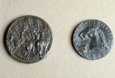 Medalje af Francesco Sforza, herre af Cremona, til hest (bronze)